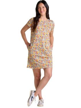 Toad & Co Women’s Windmere II Dress Barley Multi Floral Print Size Small New